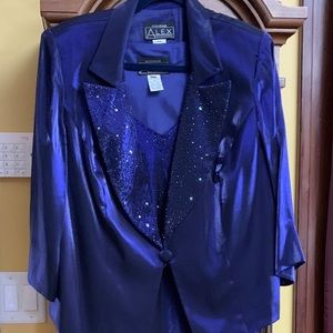 Alex Evenings Two piece iridescent purple gown and jacket 16W NWOT